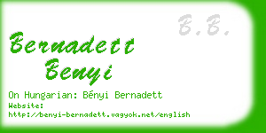 bernadett benyi business card