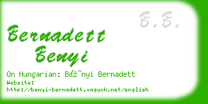 bernadett benyi business card